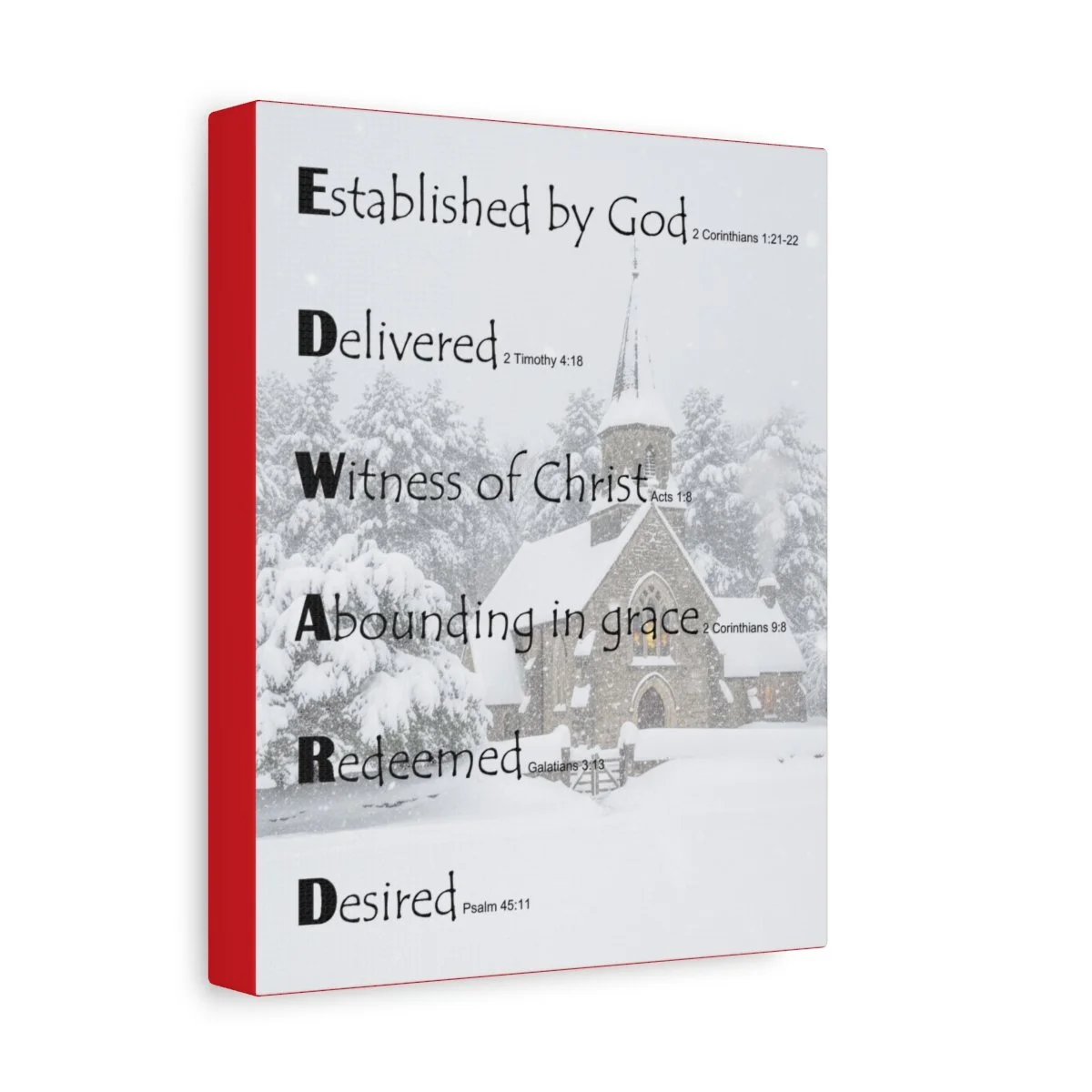 BlessD Personalized Name Art - 8×10 Canvas - Church in Winter
