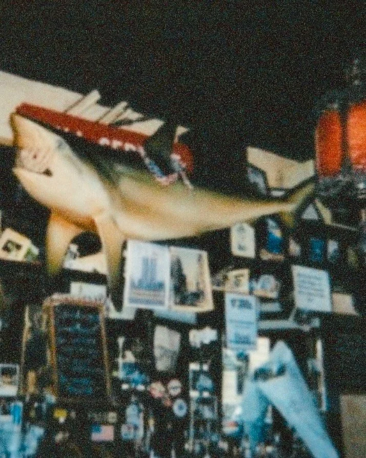 Baby Spring Lounge 😍🦈. Before almost twenty nine years of notes, photos, stickers, and memories found their way onto the back bar mirror.