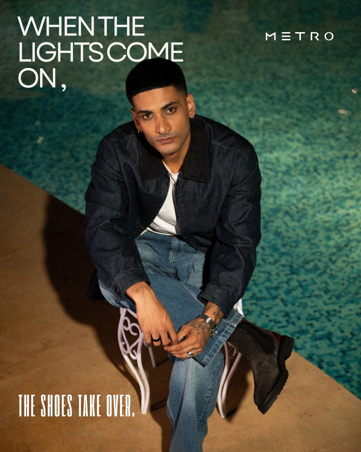 For METRO&rsquo;s festive Party &amp; Boots collection, we set out to build frames that matched the mood of the season.

Bold silhouettes.
Rich textures.
Light sculpted to highlight shine and form.

A campaign where every detail &mdash; from surface 