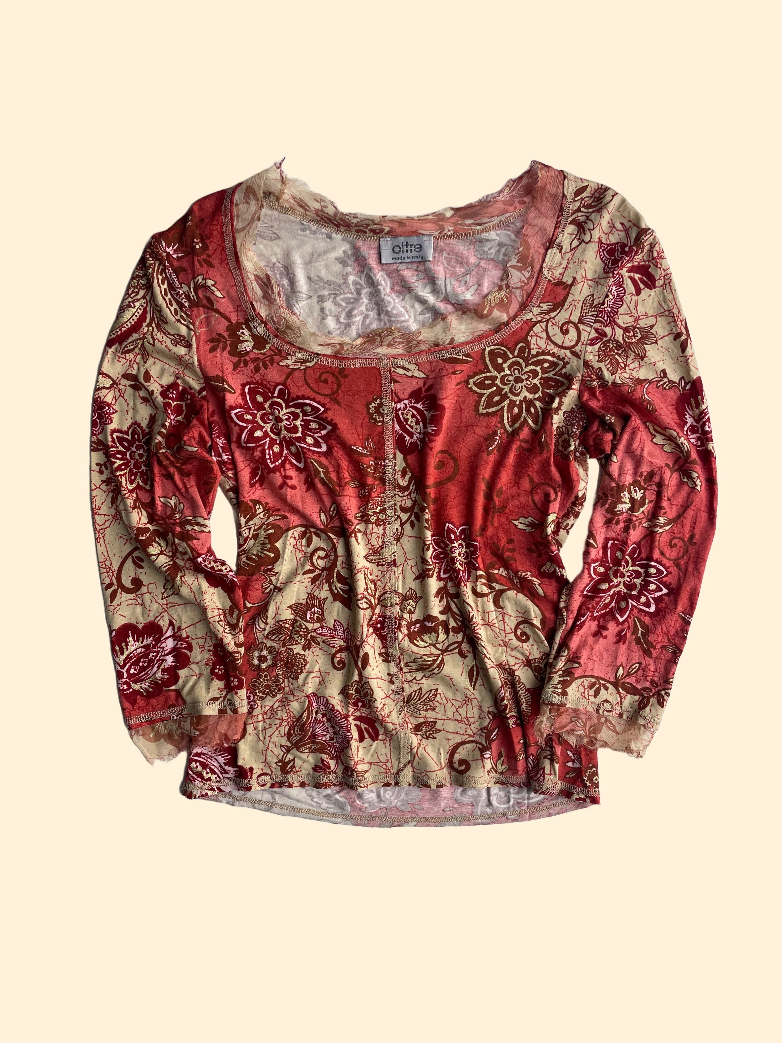 sheer lace trim top