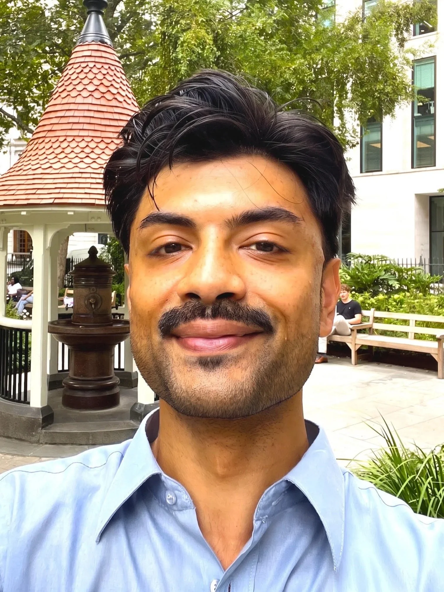A calm smiling happyman