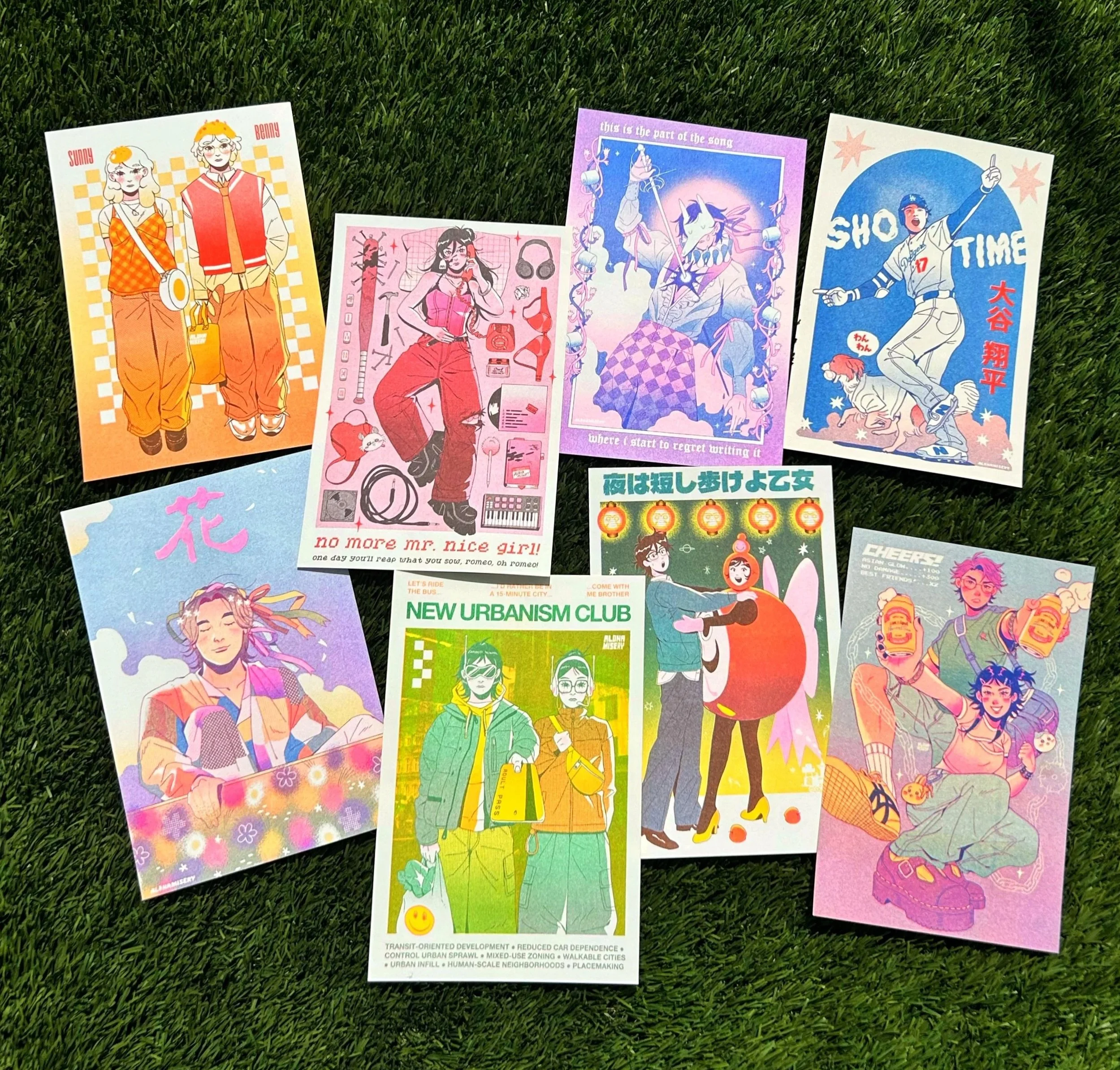 collection of riso prints from february 2025 to september 2025. printed by secret room press.