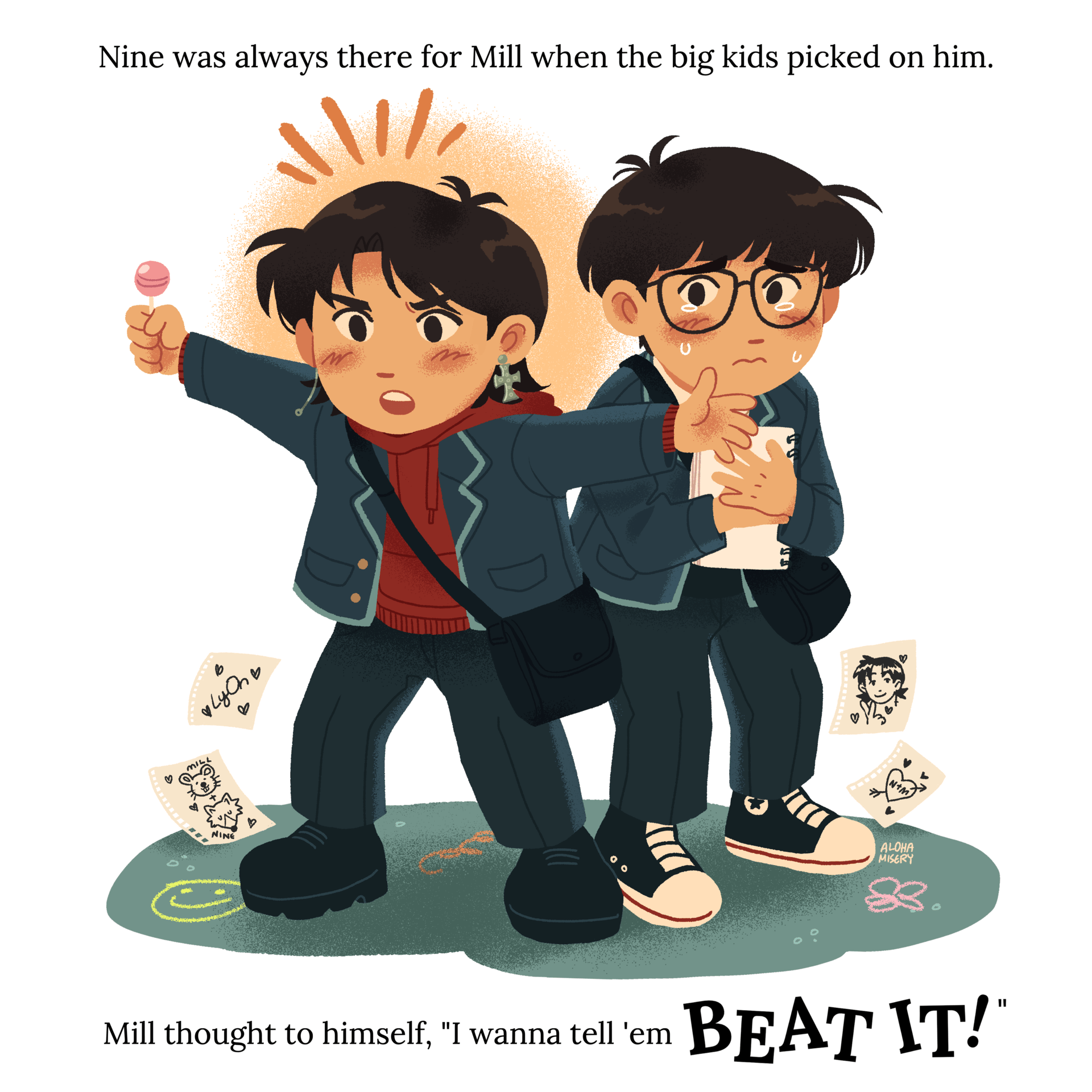 january 2023. children's book-inspired fan illustrations for onlyoneof's undergrOund idOl series of music videos.