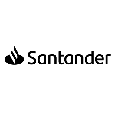 Santander logo with stylized flame icon