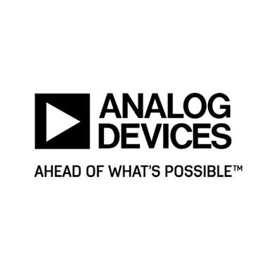 Analog Devices logo with tagline 'Ahead of What's Possible' on a white background.