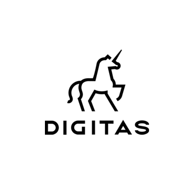 Logo of Digitas with a stylized unicorn graphic above the text.