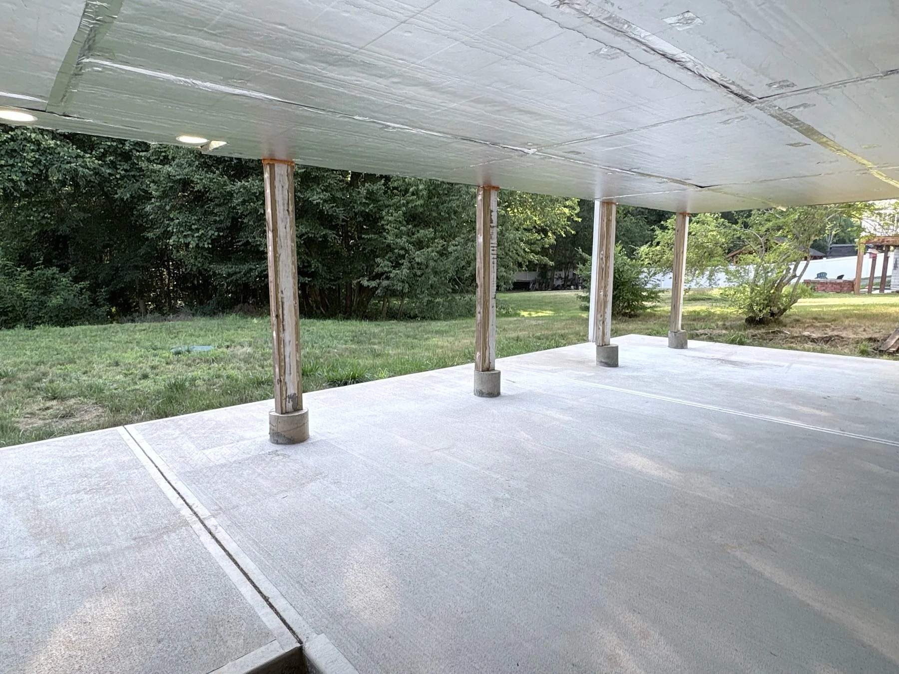 Newer patio poured in 2022