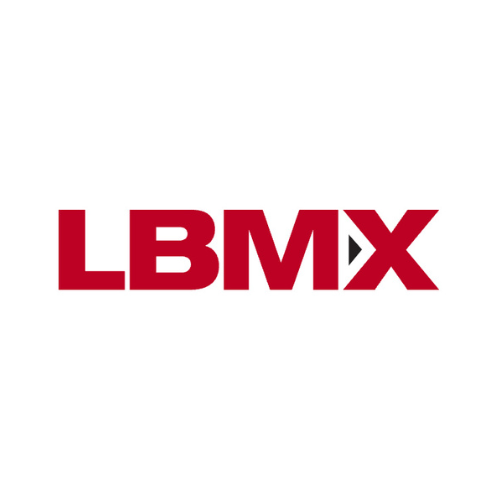 LBMX logo in red text