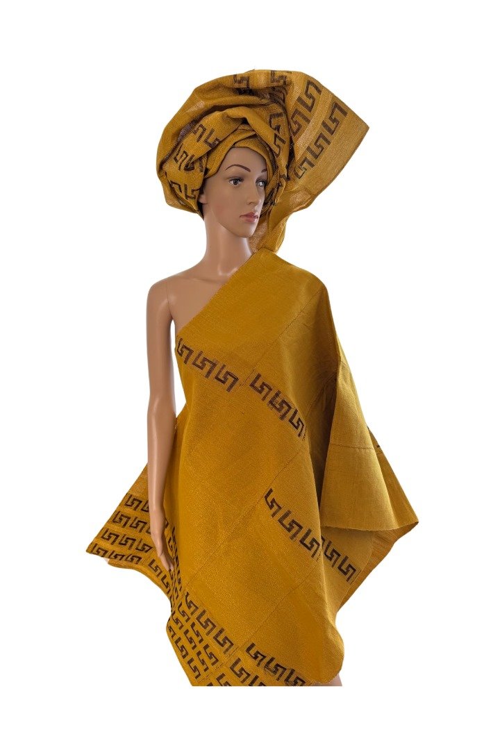 Gold Colour 2 Pieces Aso-oke