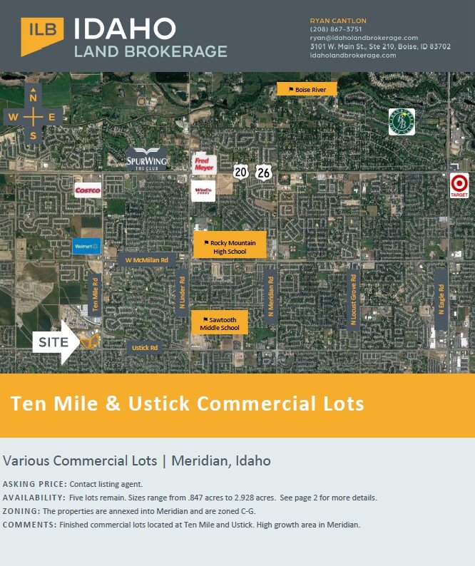 Idaho Land Brokerage's Ten Mile and Ustick Listing
