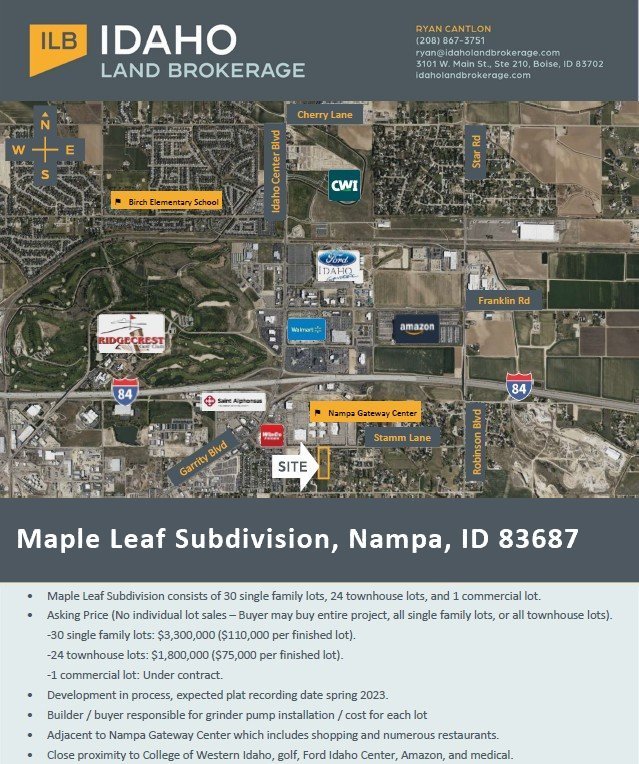 Mapleleaf Subdivision, Nampa, ID 83687