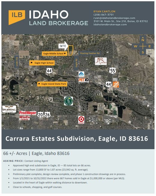 Carrara Estates Subdivision, Eagle, ID 83616