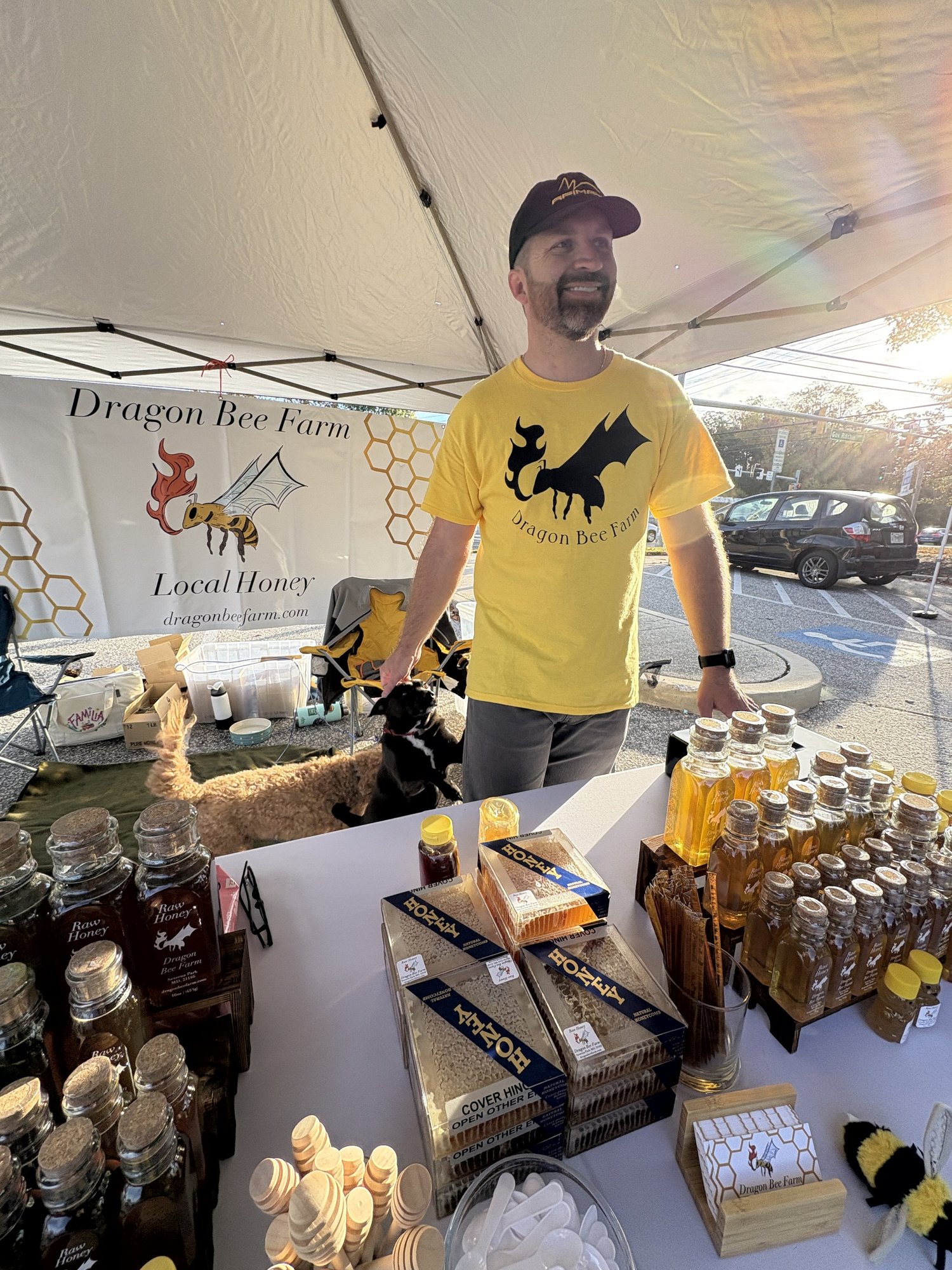 Aran Miller, beekeeper at Dragon Bee Farm