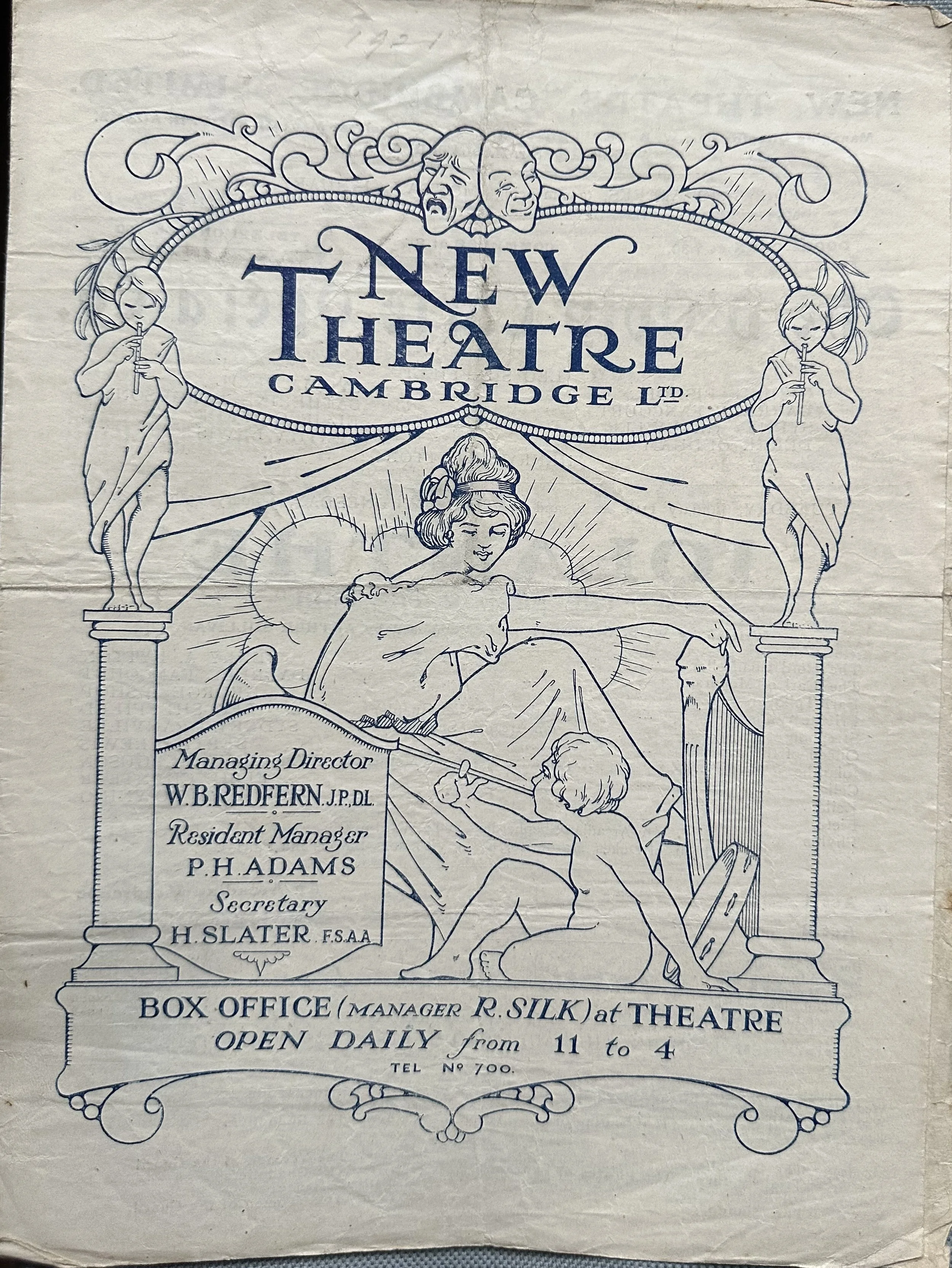 New Theatre Cambridge Programme Flyer February 1921