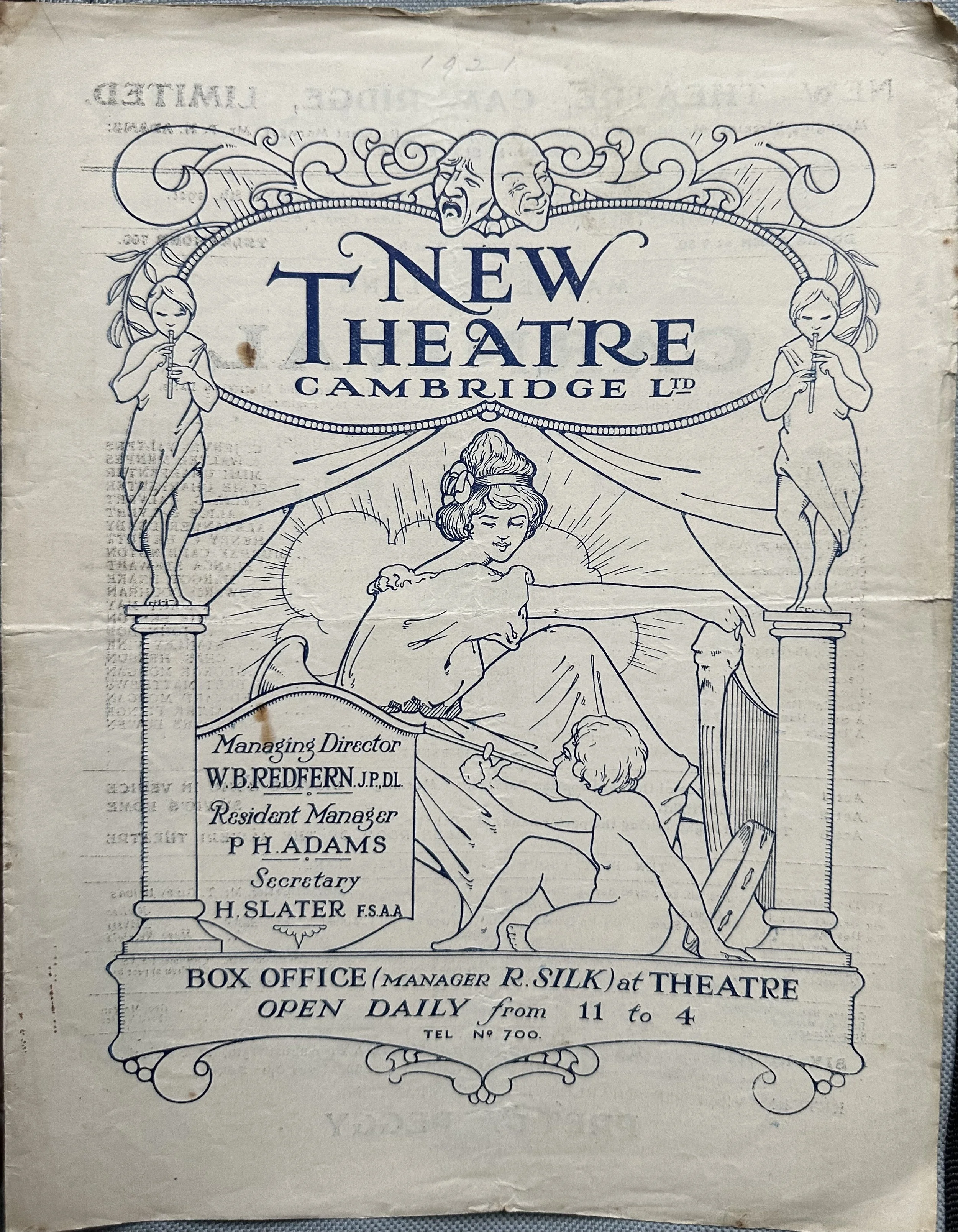 New Theatre Cambridge Programme Flyer January 1921