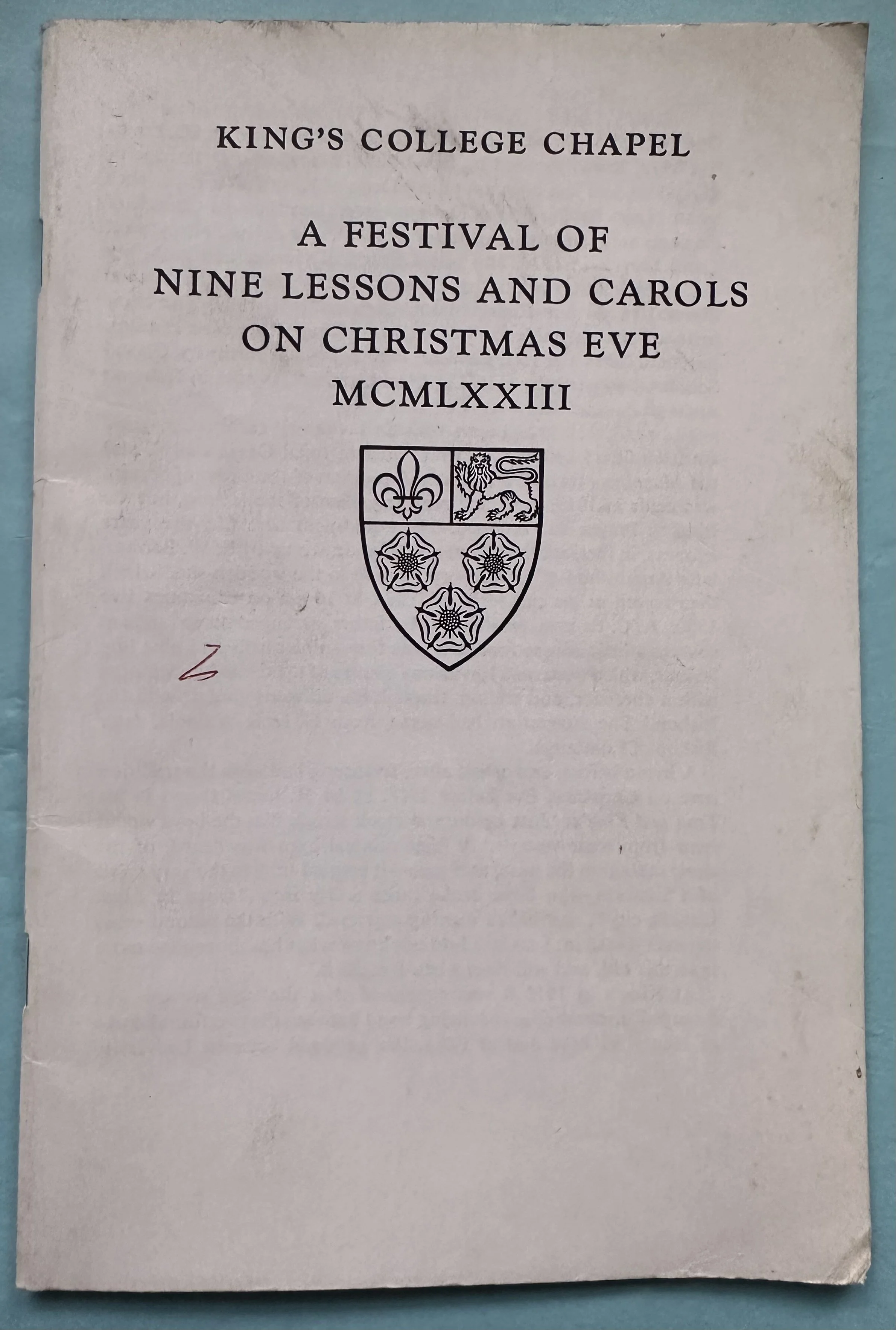 King’s College Chapel - A Festival of Nine Lessons and Carols - Christmas Eve 1973
