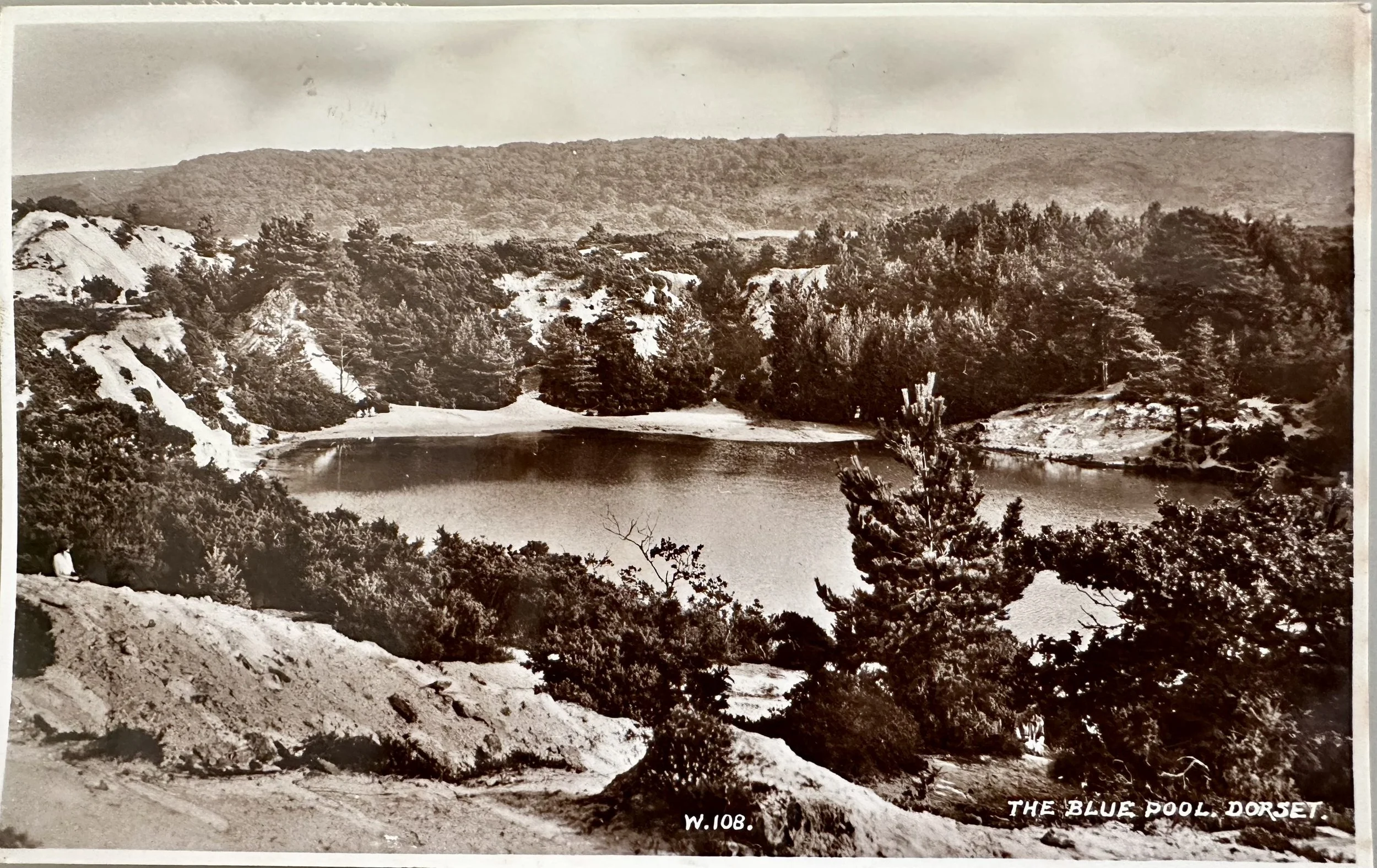 The Blue Pool Dorset Old Postcard to Cambridge 1939