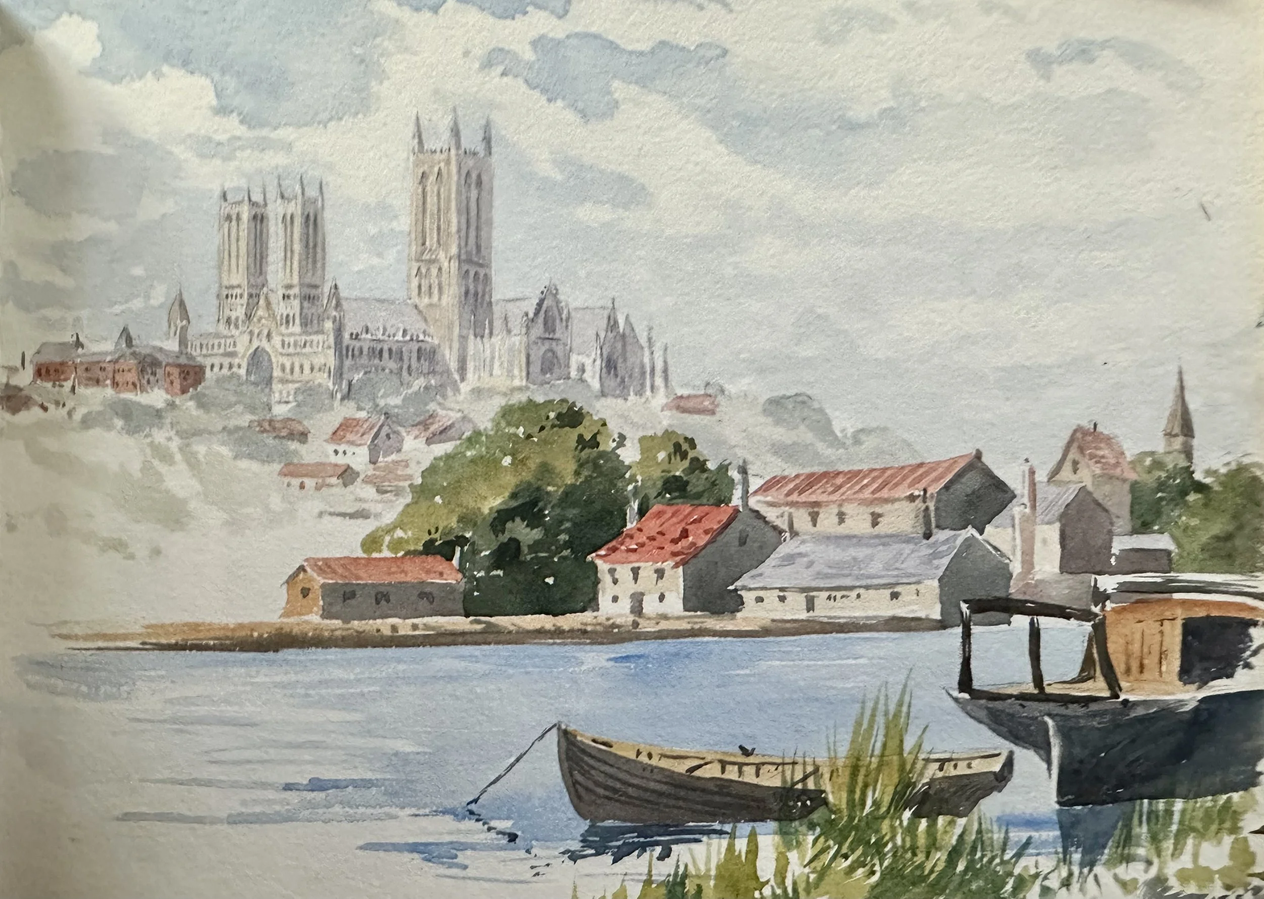 Lincoln September 1888 - watercolour by John Norman Heathcote