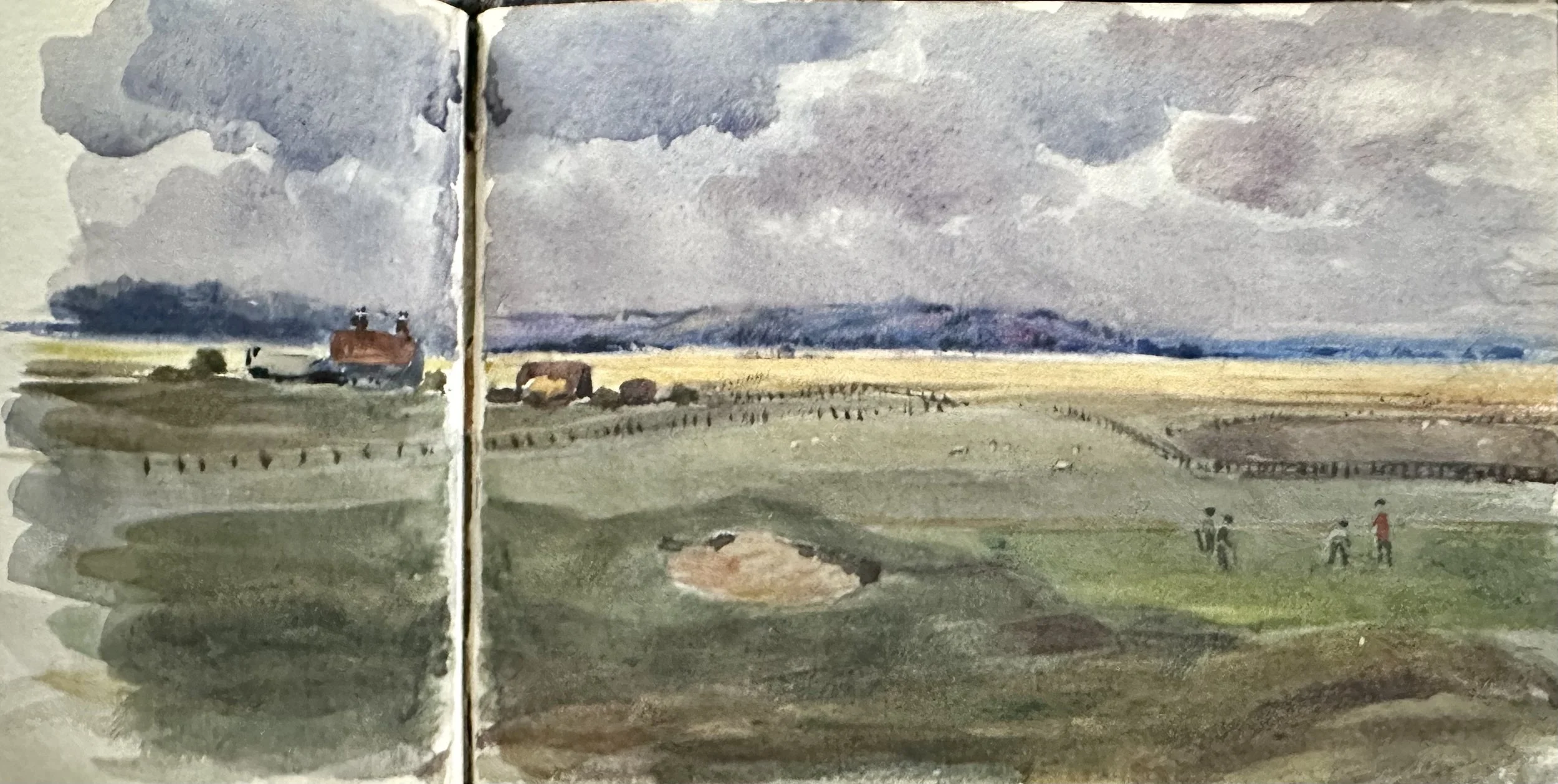 Rye and Rye Golf Course 1897 - watercolours by John Norman Heathcote