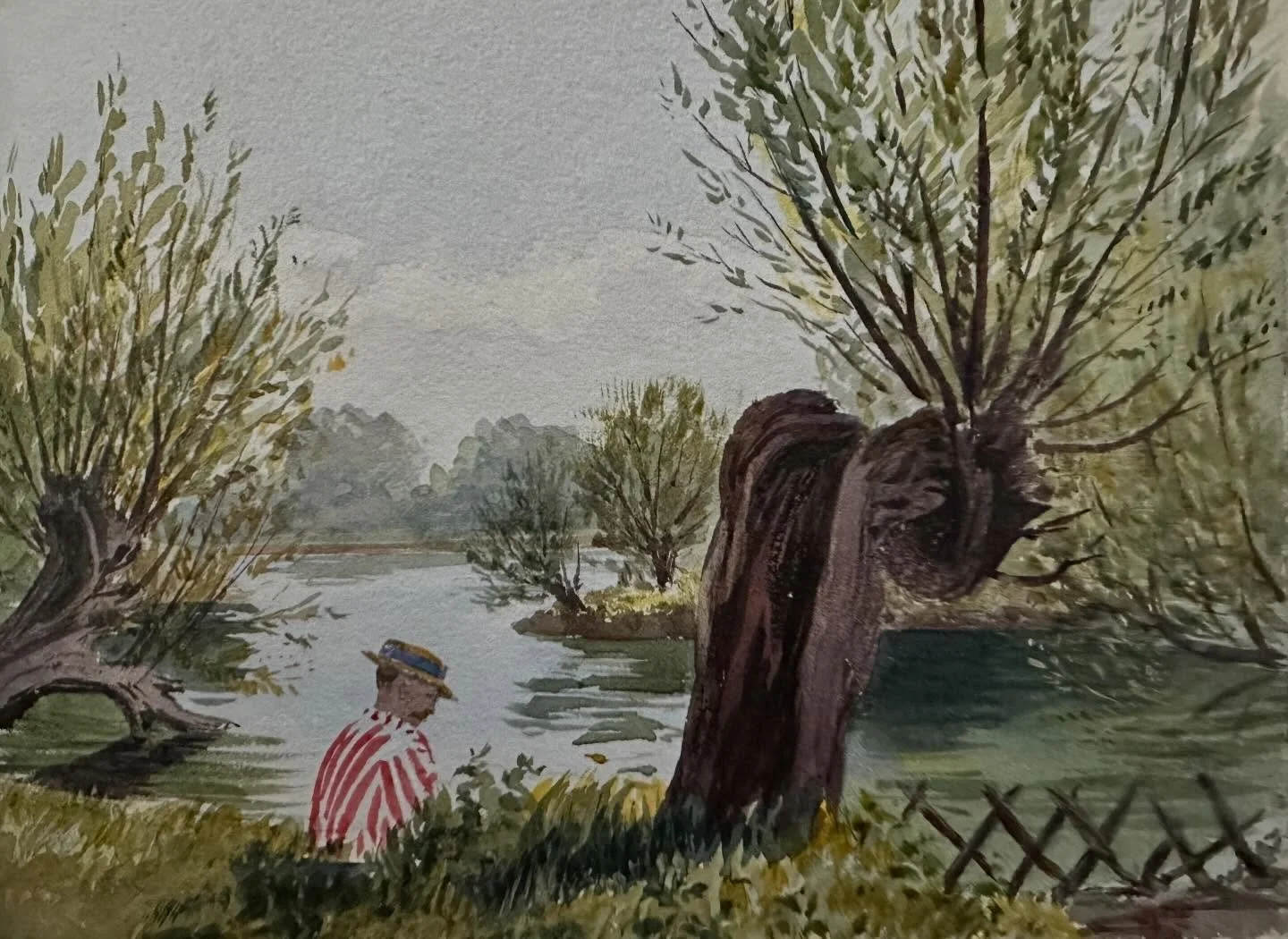 The Thames near Ousely c.1888. Rare previously unseen watercolours from a sketch book by John Norman Heathcote. See more at my website&hellip; #heathcote #thames #oldwindsor #watercolors #ukhistory