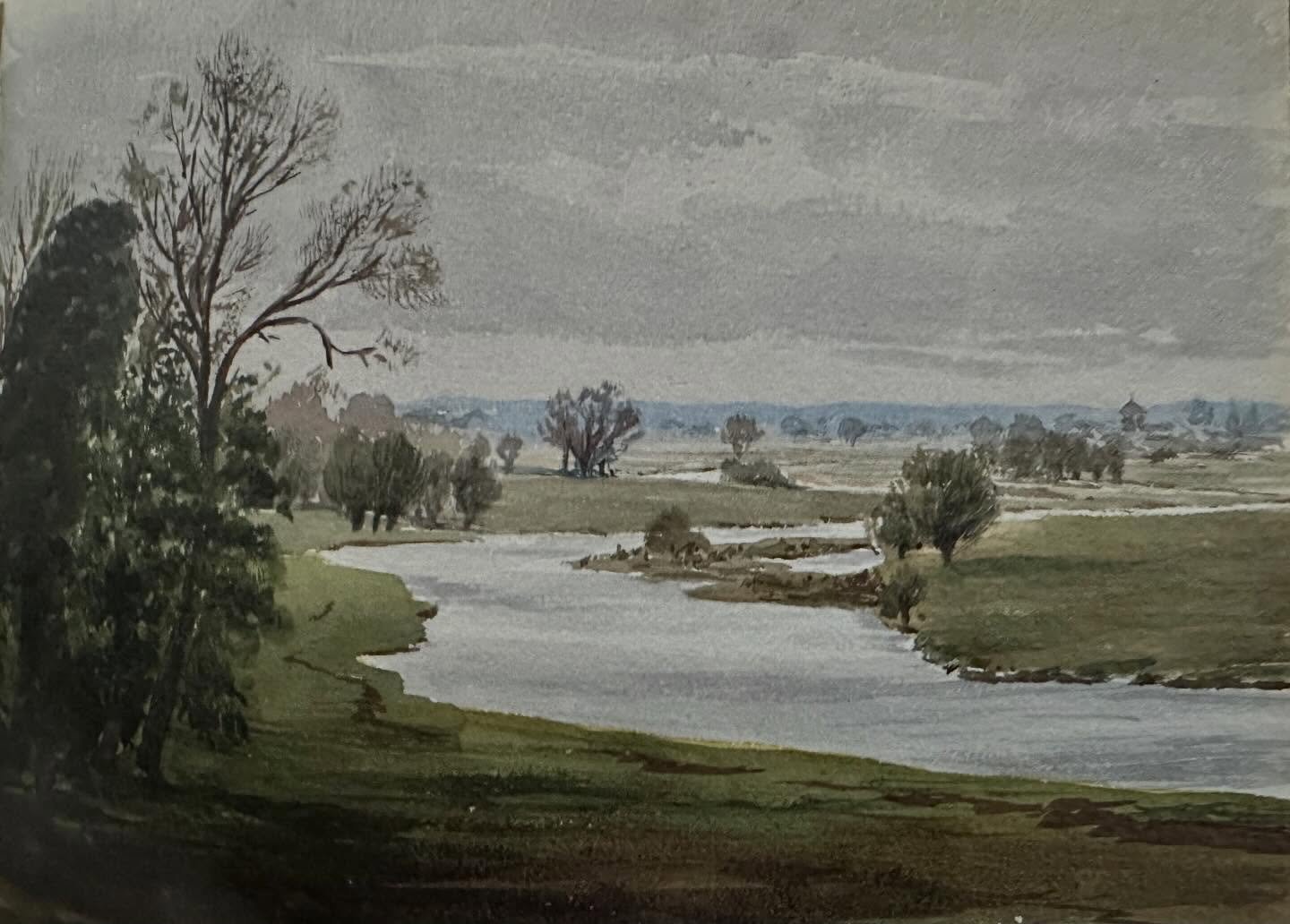 The Thames from Shillingford Bridge c.1888. Rare previously unseen watercolours from a sketch book by John Norman Heathcote. See more at my website&hellip; #shillingford #thethames #ukhistory #heathcote #watercolour