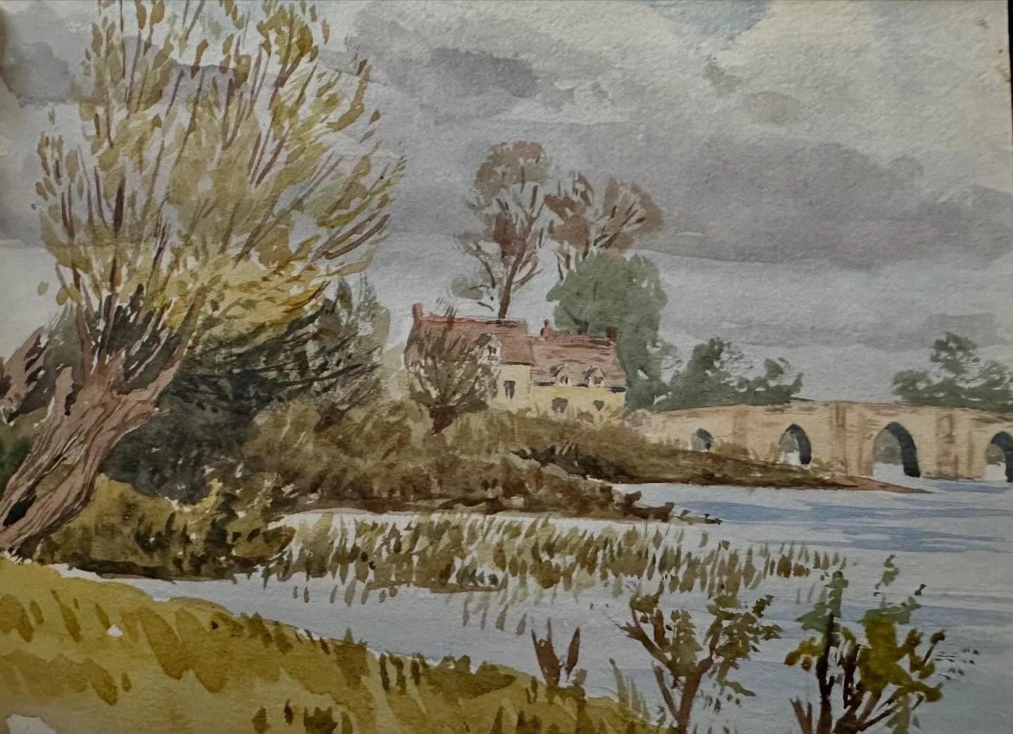 New Bridge Oxfordshire c.1888. Rare previously unseen watercolours from a sketch book by John Norman Heathcote. See more at my website&hellip; #newbridgeoxfordshire #watercolour #heathcote #ukcolour #oxfordshirehistory