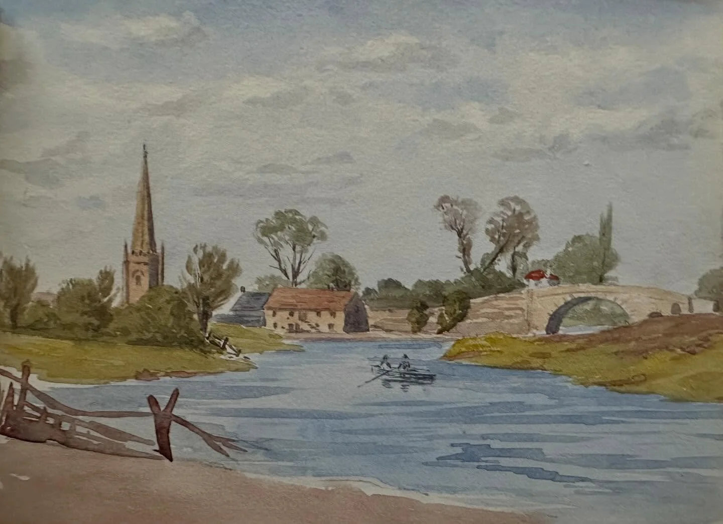 Halfpenny Bridge Lechlade Gloucestershire c.1888. Rare previously unseen watercolours from a sketch book by John Norman Heathcote. See more at my website&hellip; #halfpennybridgelechlade #bridges #ukhistory &ldquo;#heathcote #gloucestershire