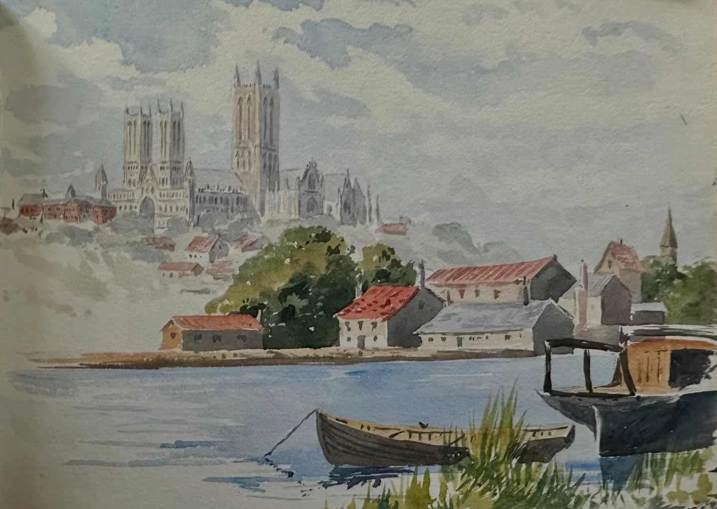 Lincoln, Lincolnshire September 1888. Rare previously unseen watercolours from a sketch book by John Norman Heathcote. See more at my website&hellip; #lincoln #lincolncathedral #lincolnhistory #heathcote #watercolour