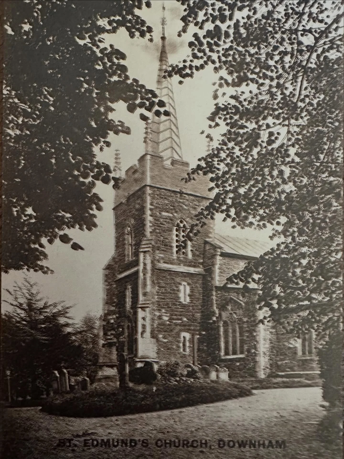 Downham Church - old postcard sent to Cambridge c.1908.
Postcard reads:
&ldquo;Miss Jolly
27 Victoria Park
New Chesterton
Cambridge
c/o Mrs W. H. Groom
Paradise Road
Downham
Norfolk
Dear Auntie,
This is just to say that we arrived quite safely and ha