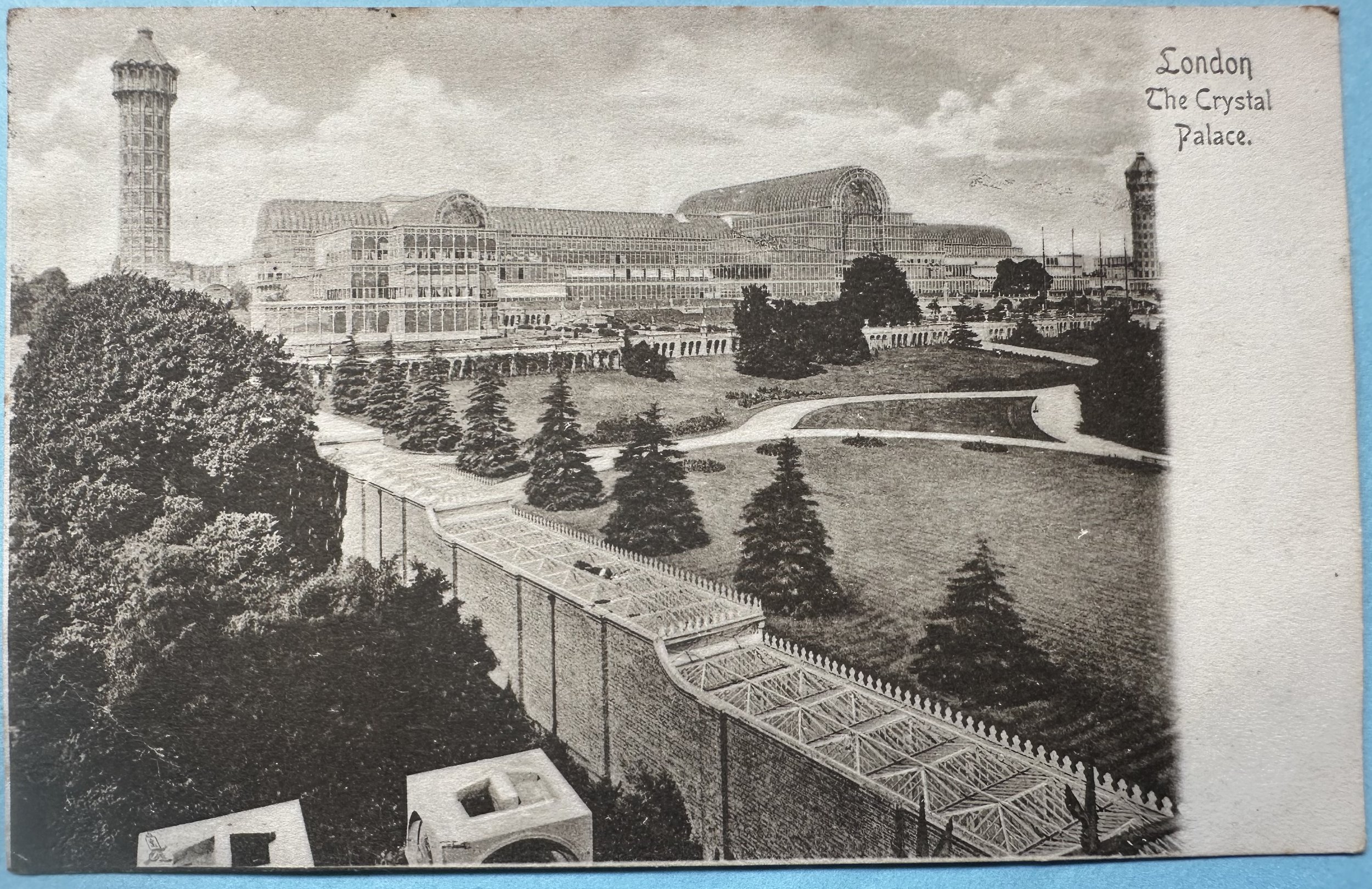 London The Crystal Palace - old postcard to Cambridge 1923