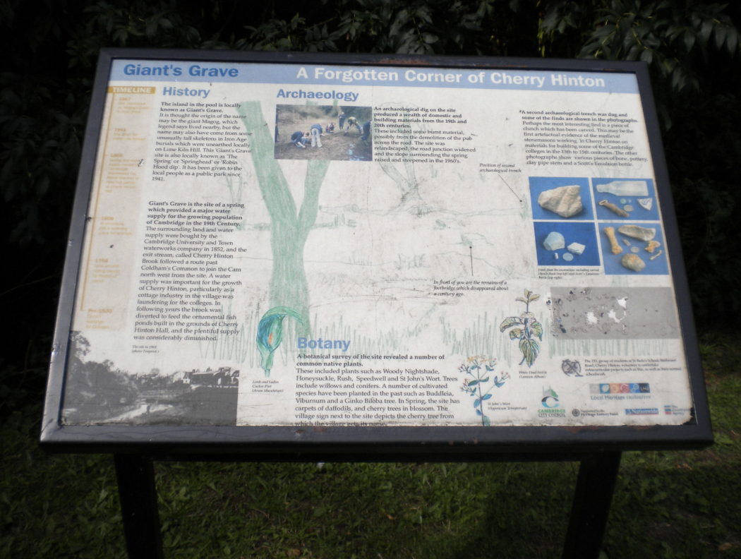 Original Giants Grave Spring Head information board