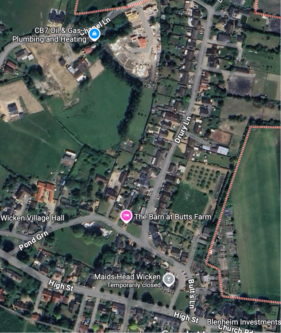 Wicken Cambs Drury Lane Map