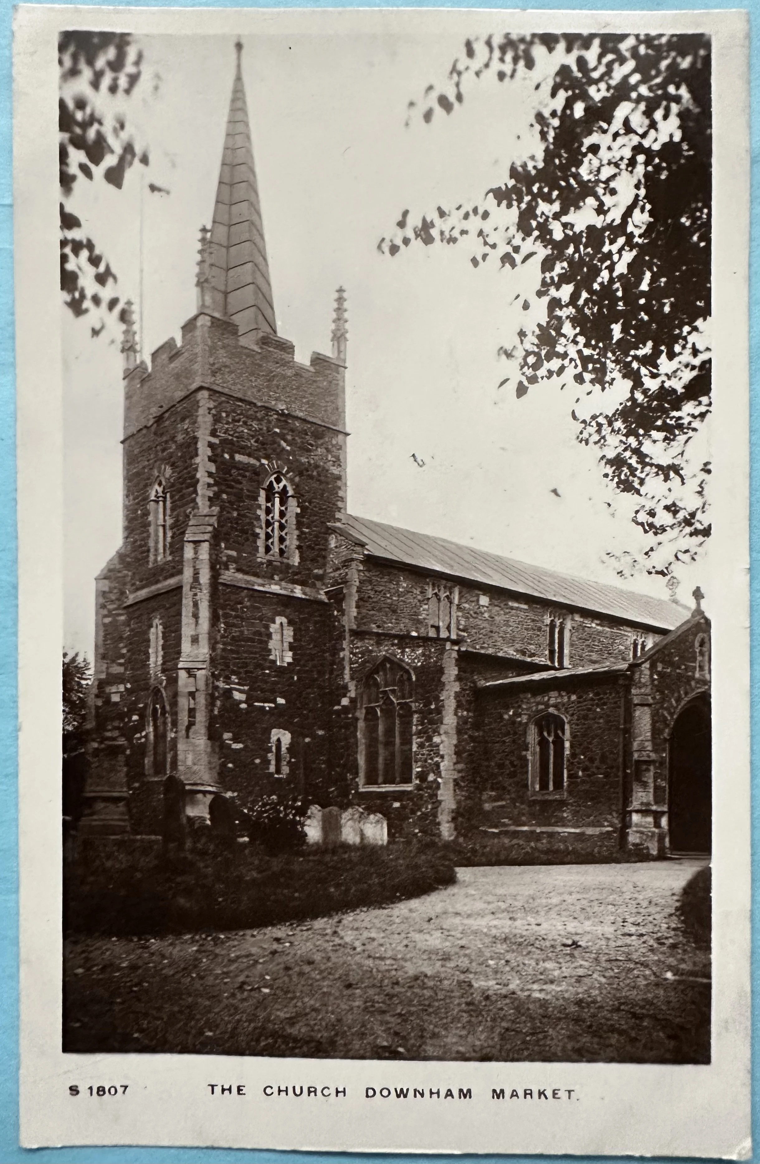 The Church Downham Market - old postcard to Victoria Park Cambridge c.1910