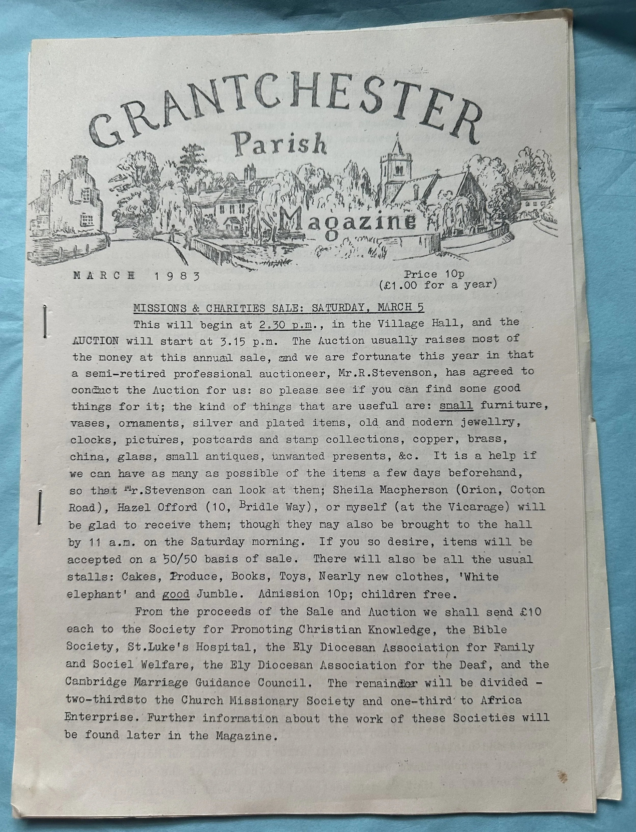 Grantchester Parish Magazine March 1983 (inc. Ely Diocesan Contact Magazine)