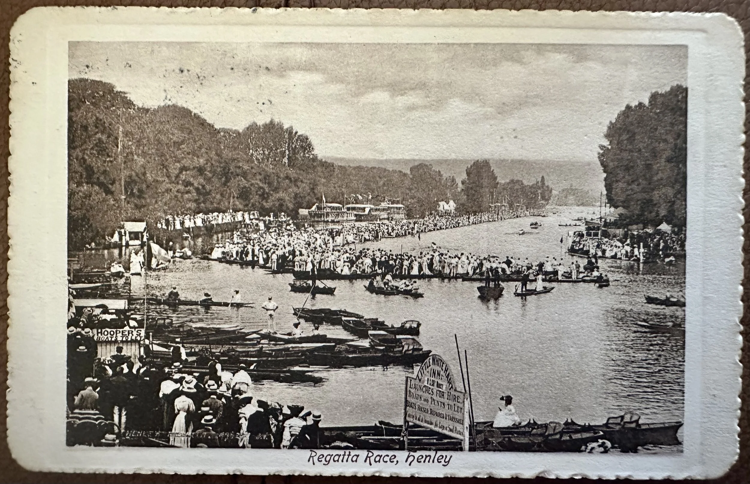 Regatta Race Henley - old postcard to Cambridge 1914