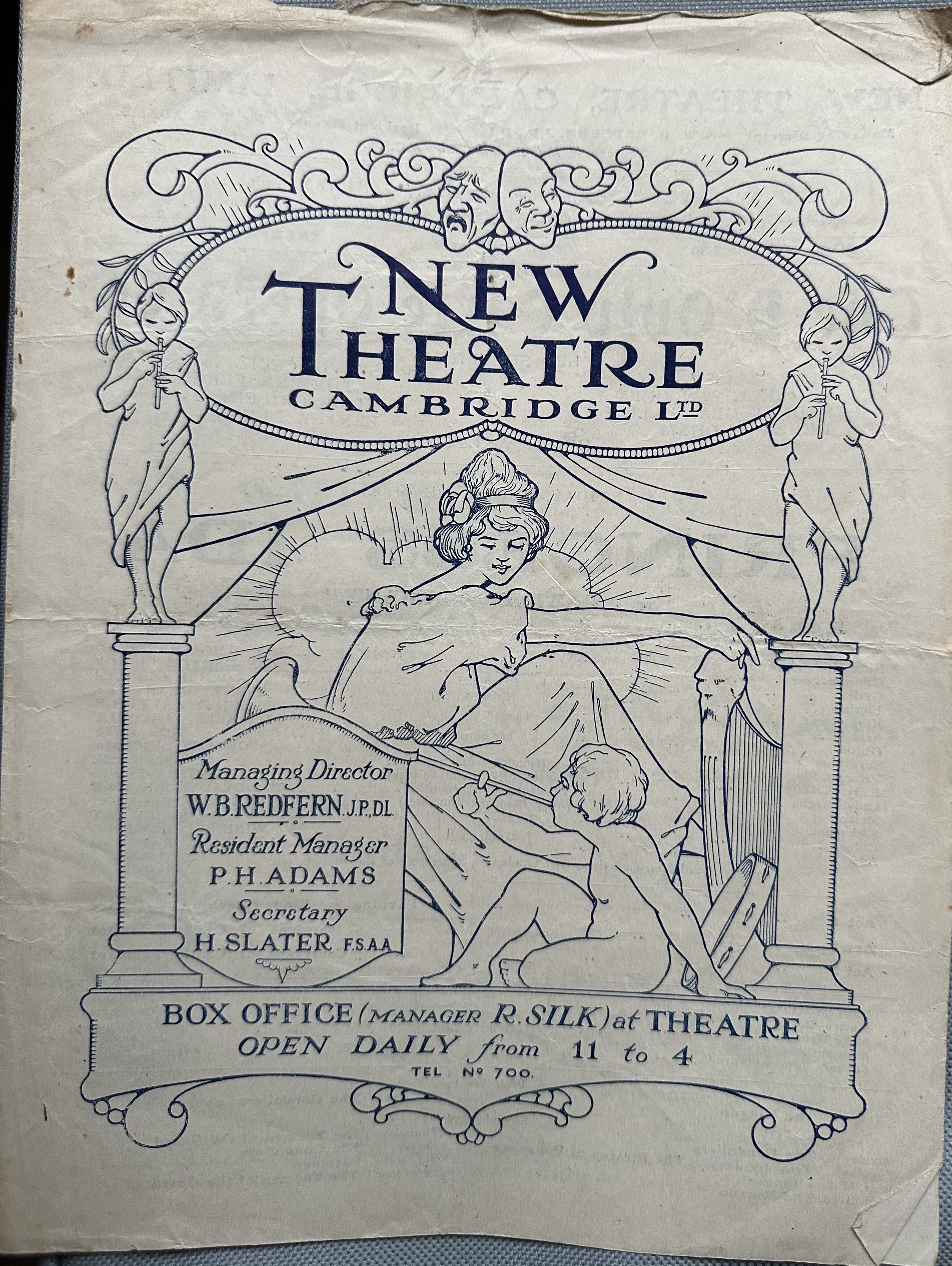 New Theatre Cambridge Programme Flyer January 1921