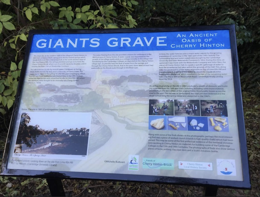 The new Giants Grave information board.