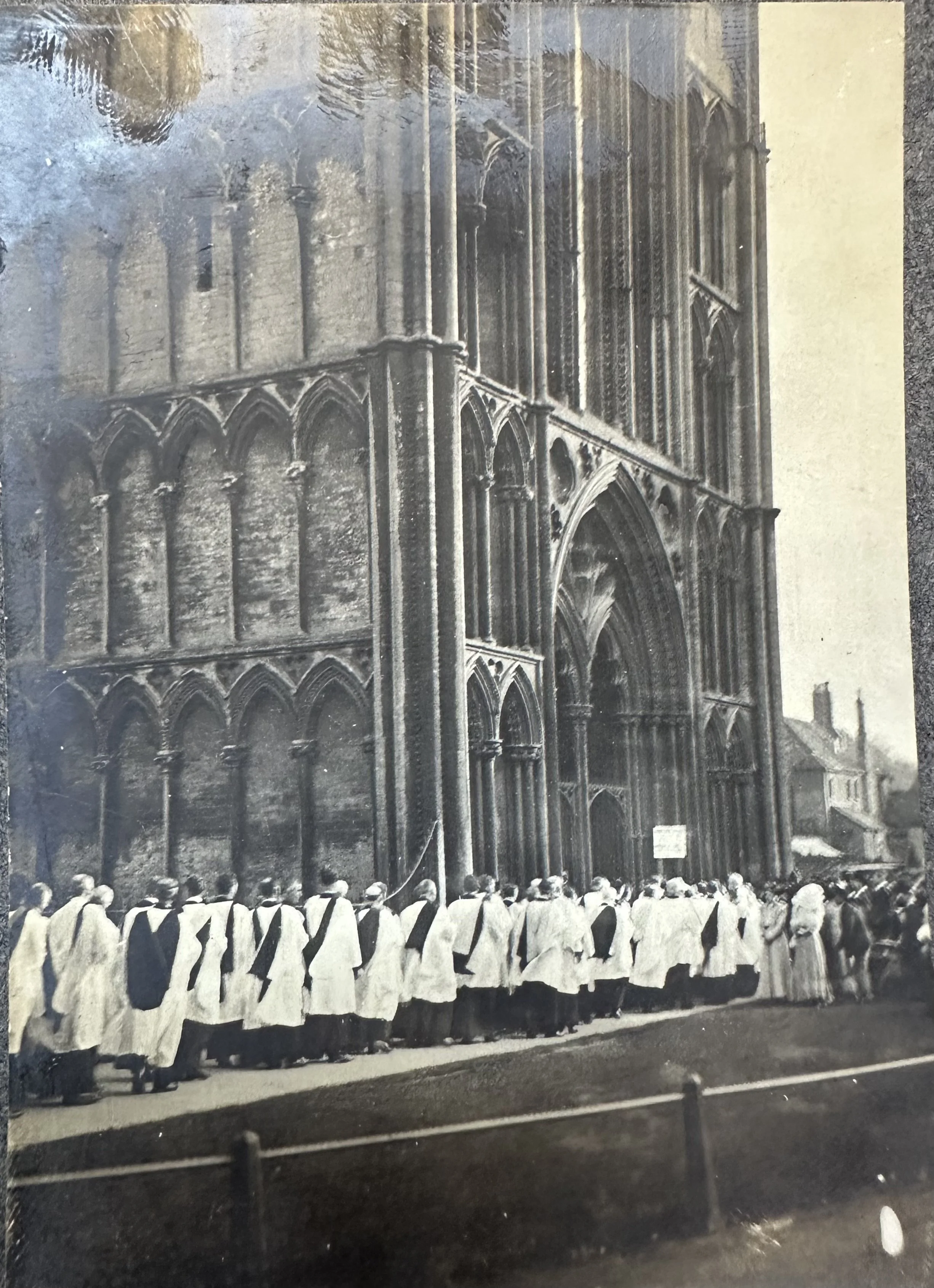 Ecclesiastical procession outside the west front of Ely Cathedral. MBHPC-032