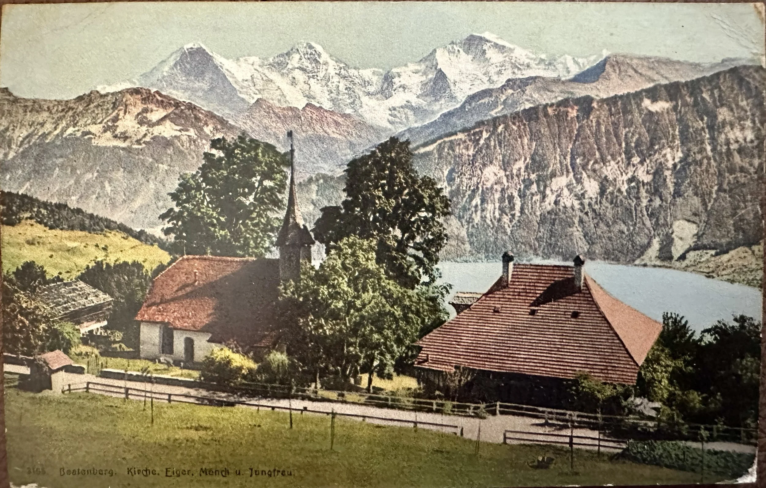 Beatenberg Switzerland - old postcard sent to Victoria Park Cambridge 1909