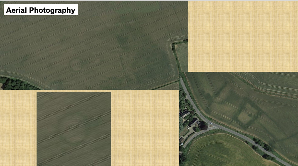 Some crop marks in aerial photography in Wickhambrook