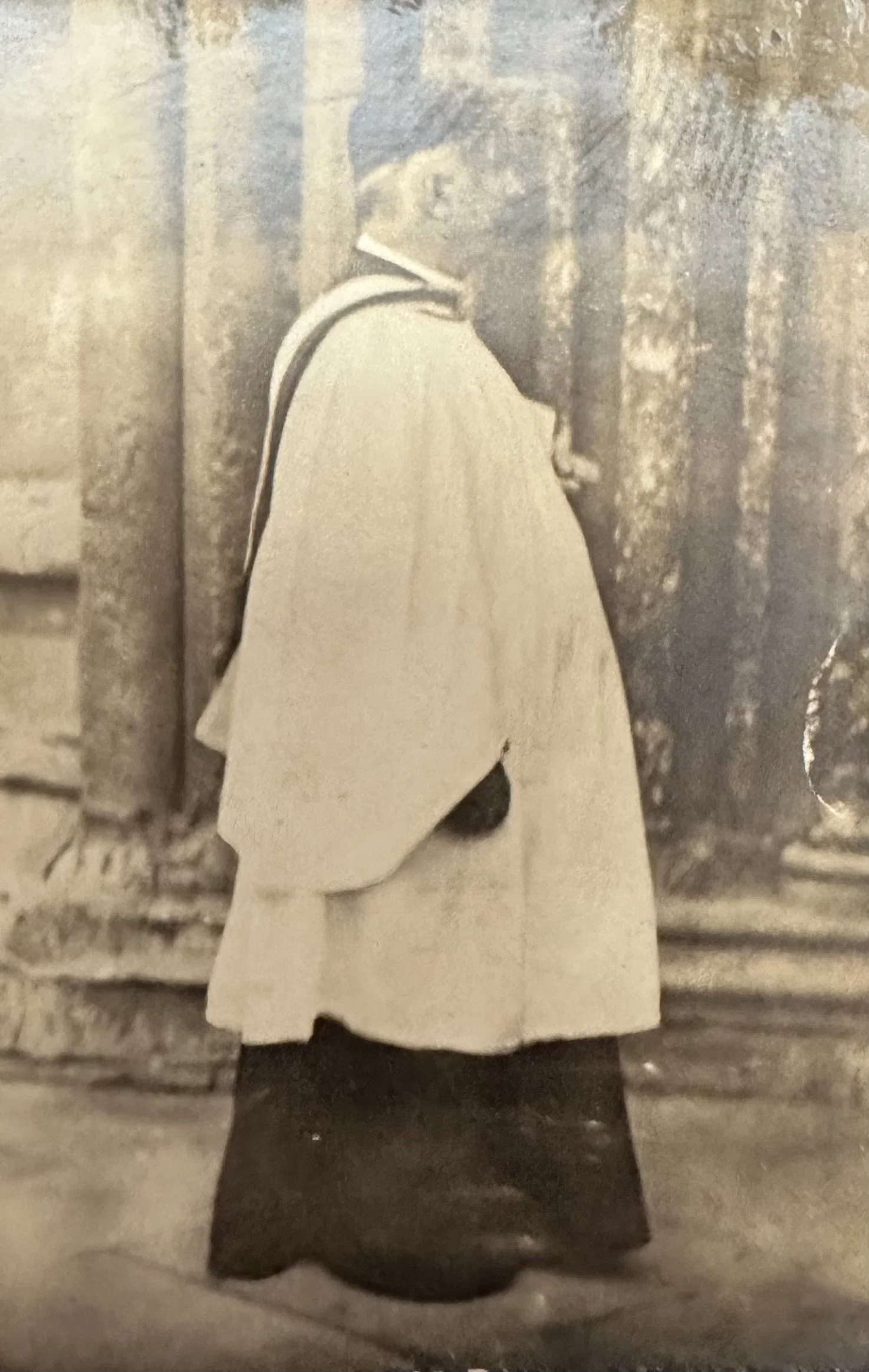 Canon or senior member of the clergy outside Ely Cathedral. MBHPC-033