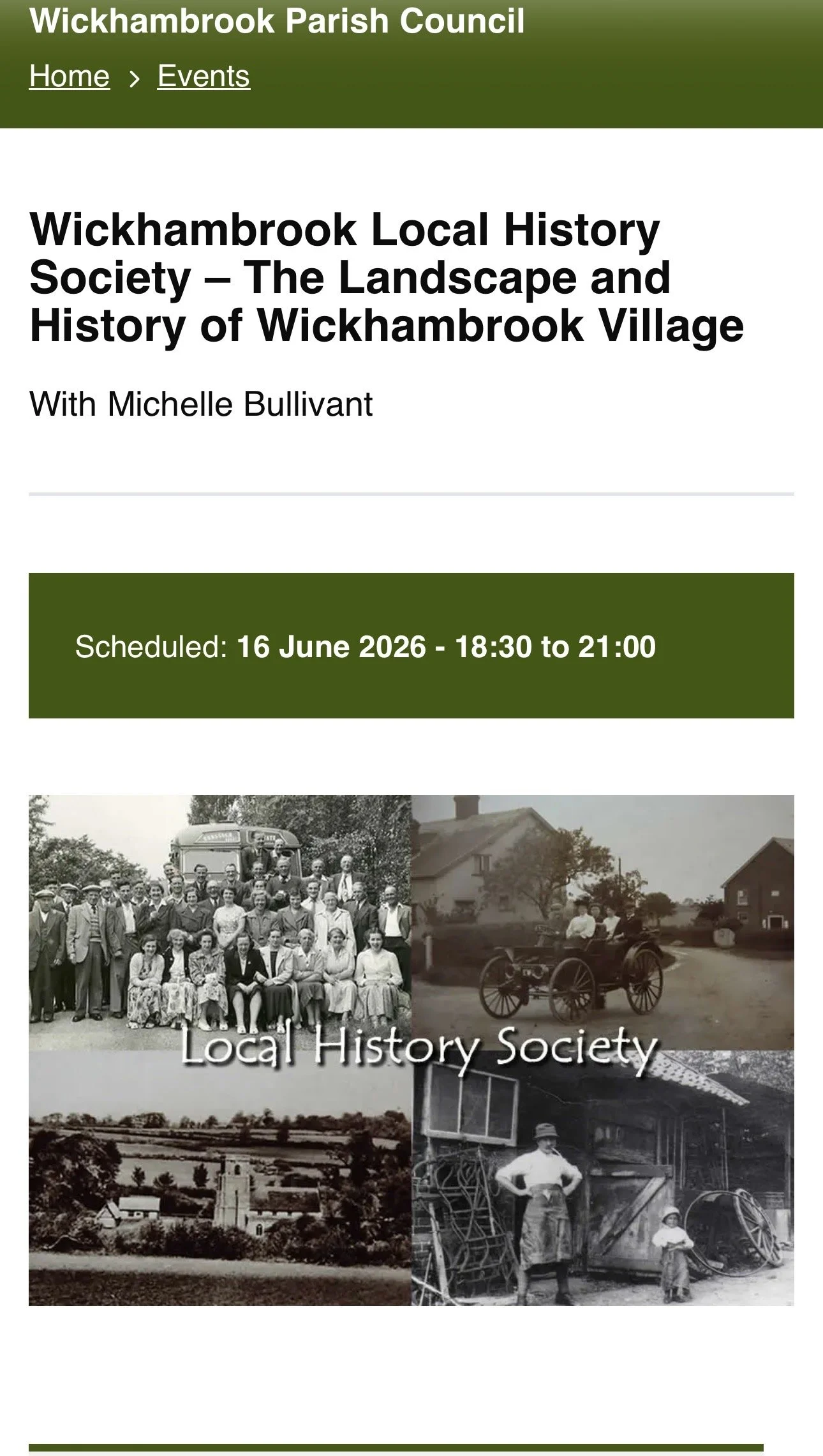 The Landscape and History of Wickhambrook with Michelle Bullivant June 2026 talk