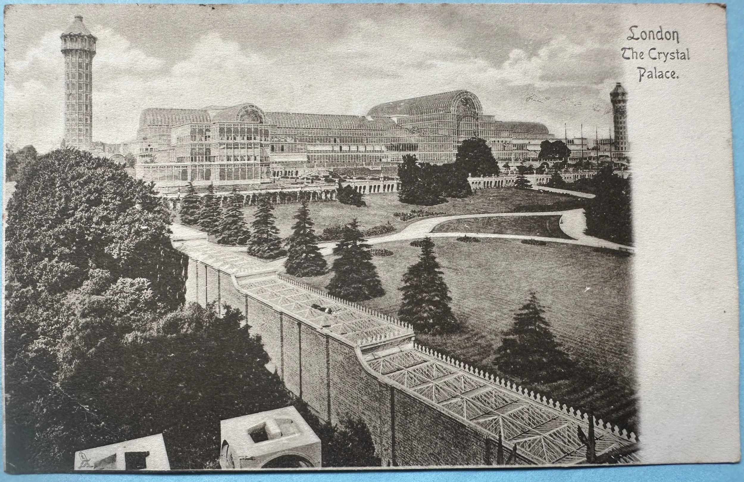 London The Crystal Palace - old postcard to Cambridge 1923