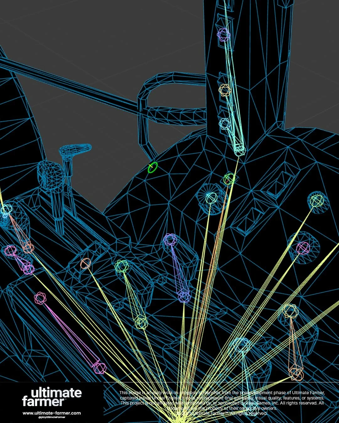 An update from our Dev Team. 

Recently, we focused on rigging and configuring all control elements inside the test tractor cabin for full mouse interaction. Every switch and the touchscreen panel have been set up with correct pivots, movement limits