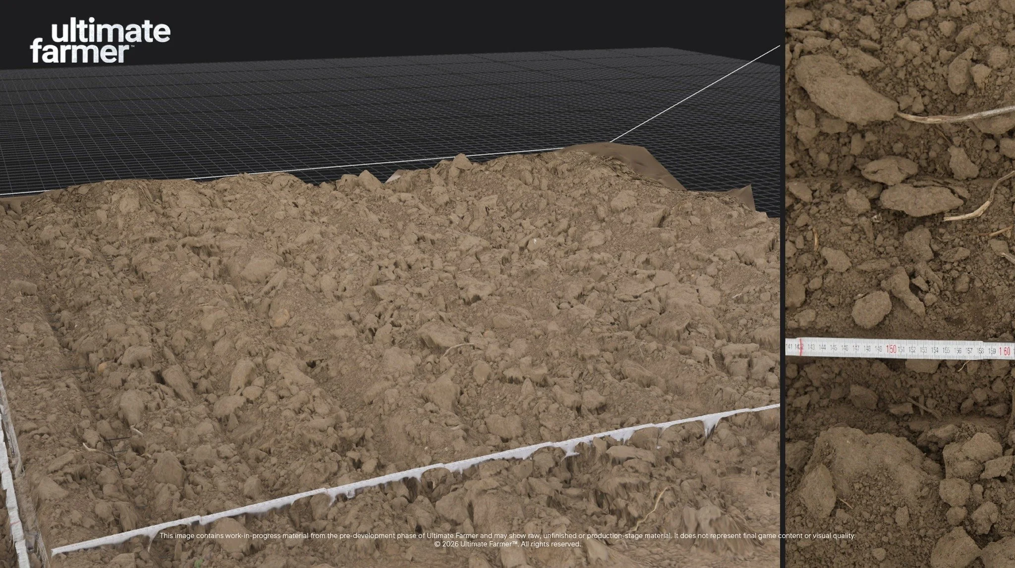 Ultimate Farmer is designed with realism at its core. We&rsquo;re using photogrammetry to capture real agricultural surfaces and bring their natural detail and variation into the environments we&rsquo;re building.

In our first Devlog, we take a clos