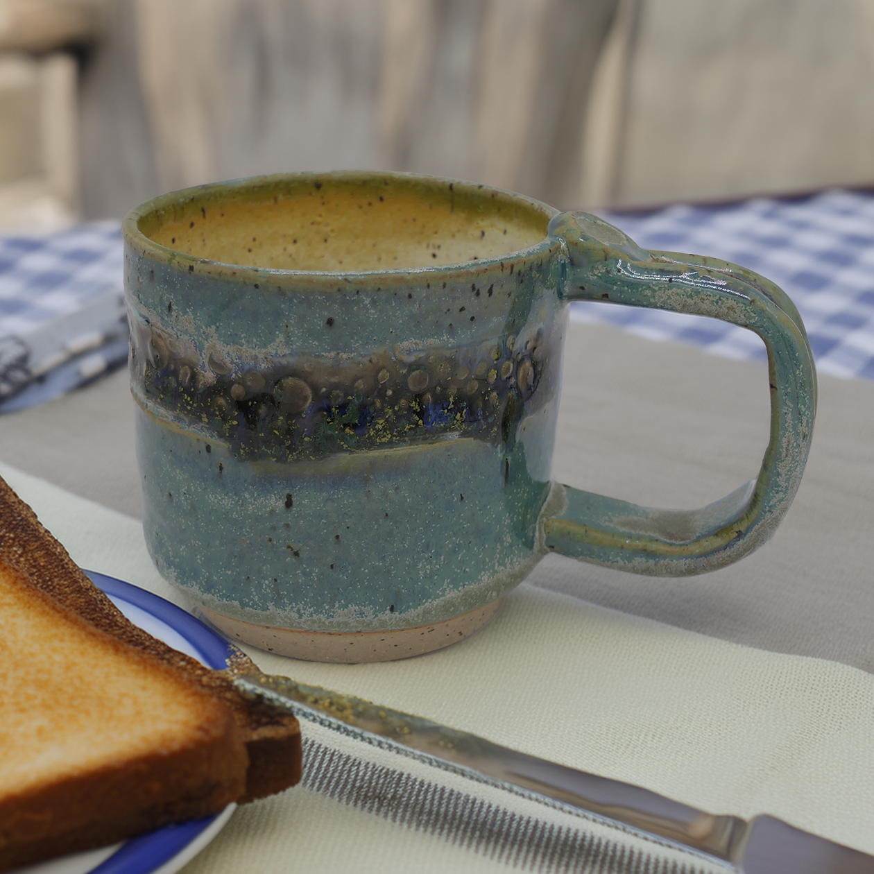 Celtic Polka-dot Ceramic Mug – Handcrafted Artisan Drinkware