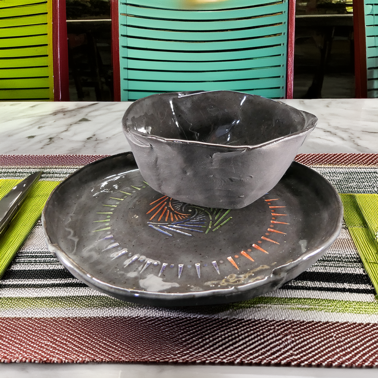 black spiral plate and bowl  with background.png