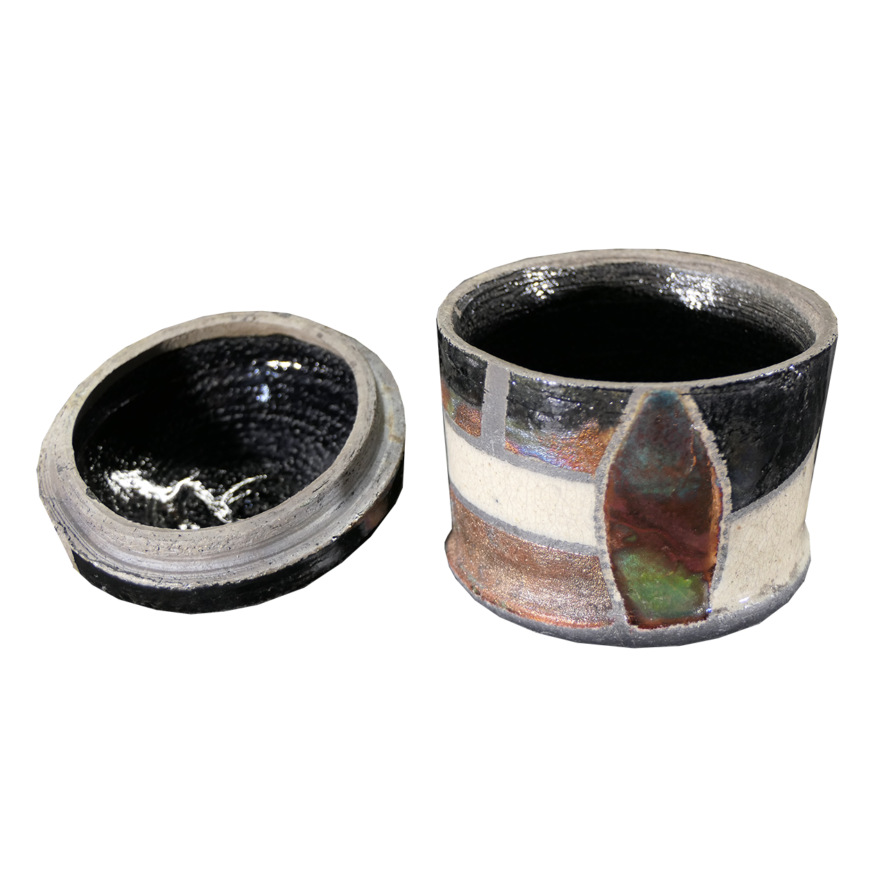 Raku jar with copper focal 2.png