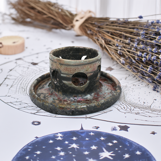 RAKU Moon Phase Incense Burner