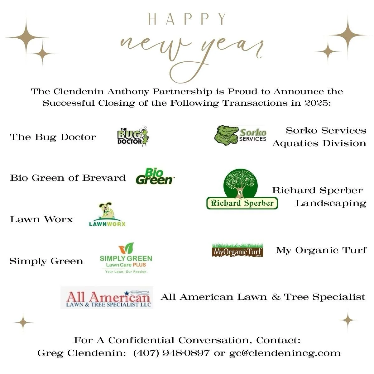 Clendenin Anthony Acted as Sell-Side Advisor on 8 Transactions in 2025